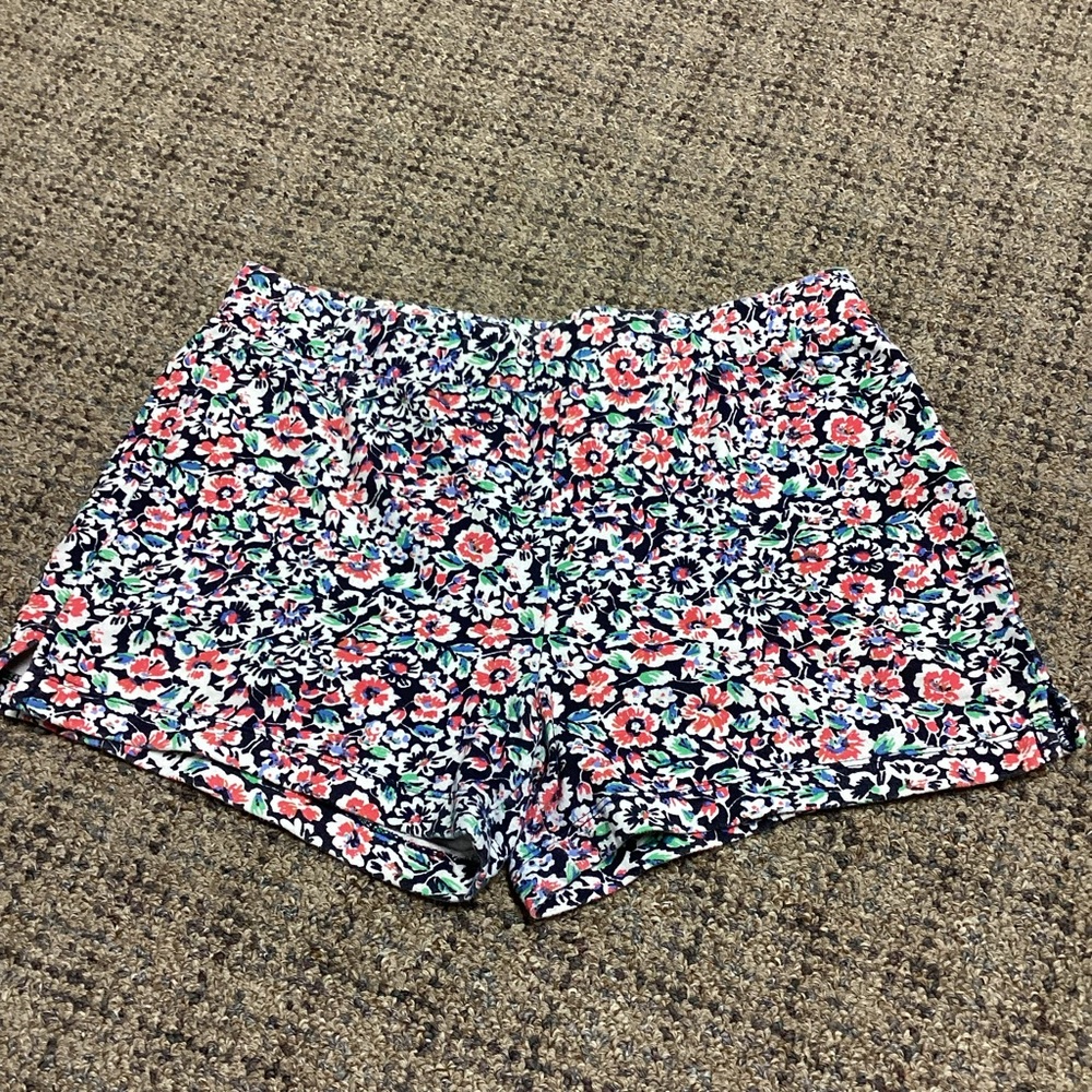 Old Navy Coral Pink, Blue, White, Green Floral Knit Shorts * Size Girls XL 14